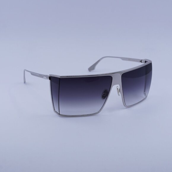 Victoria Beckham VB249S 040 Sunglasses Silver Rectangle Frame, Smoke Lenses - Picture 4 of 9